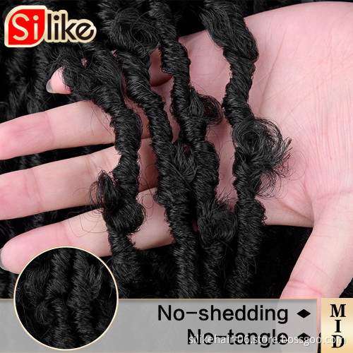 Pre looped Butterfly Faux Locs  16inch Butterfly locs  Distressed Butterfly Locs Crochet Hair Synthetic braiding Hair Extension